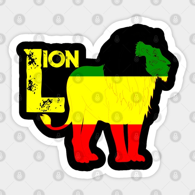 Rasta Lion Reggae Rastafari Colors Sticker by Merchweaver